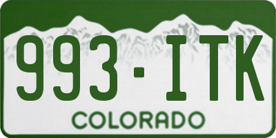 CO license plate 993ITK