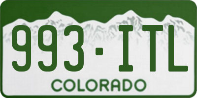 CO license plate 993ITL