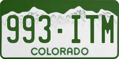 CO license plate 993ITM