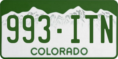 CO license plate 993ITN