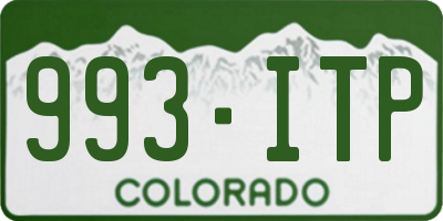 CO license plate 993ITP
