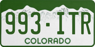 CO license plate 993ITR