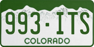 CO license plate 993ITS