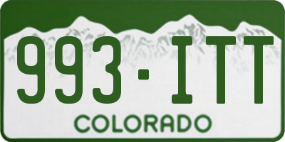 CO license plate 993ITT