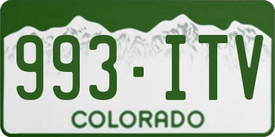 CO license plate 993ITV