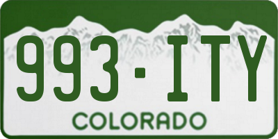CO license plate 993ITY