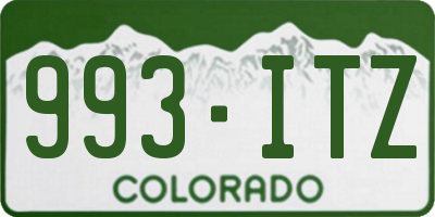 CO license plate 993ITZ