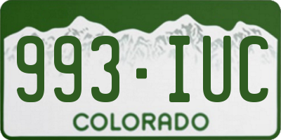 CO license plate 993IUC
