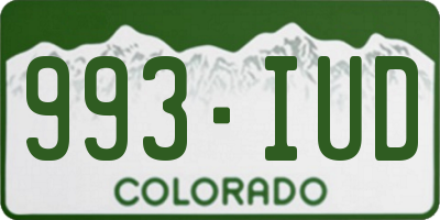 CO license plate 993IUD