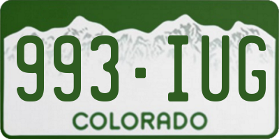 CO license plate 993IUG
