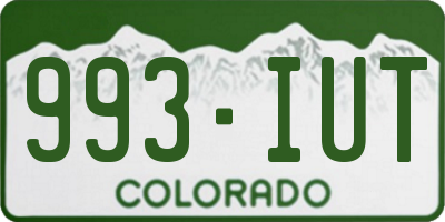CO license plate 993IUT