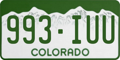 CO license plate 993IUU