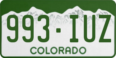 CO license plate 993IUZ
