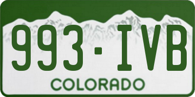 CO license plate 993IVB