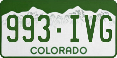 CO license plate 993IVG