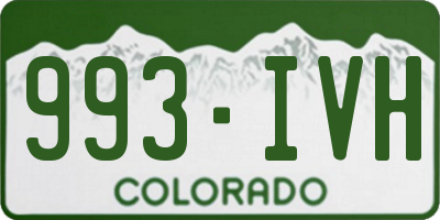 CO license plate 993IVH