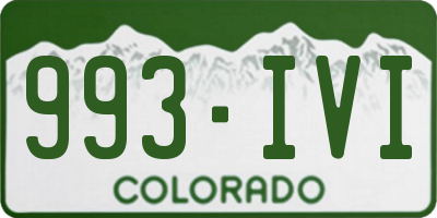 CO license plate 993IVI