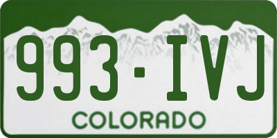 CO license plate 993IVJ