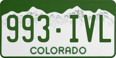 CO license plate 993IVL