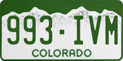 CO license plate 993IVM