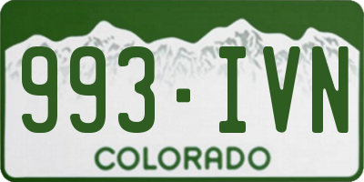 CO license plate 993IVN