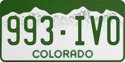 CO license plate 993IVO