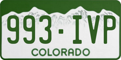 CO license plate 993IVP