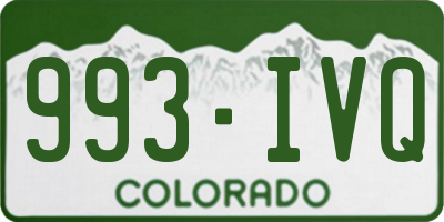 CO license plate 993IVQ