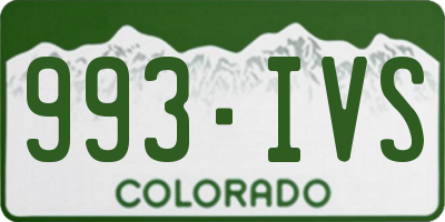 CO license plate 993IVS