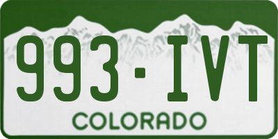CO license plate 993IVT
