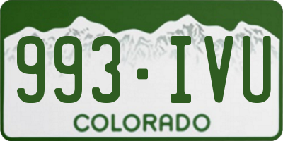 CO license plate 993IVU