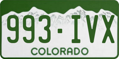 CO license plate 993IVX