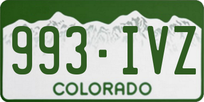 CO license plate 993IVZ