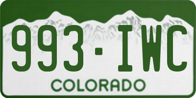 CO license plate 993IWC