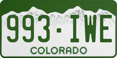 CO license plate 993IWE