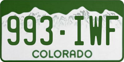 CO license plate 993IWF