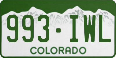 CO license plate 993IWL
