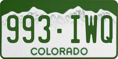 CO license plate 993IWQ