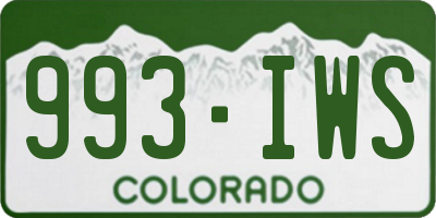 CO license plate 993IWS