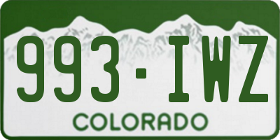 CO license plate 993IWZ