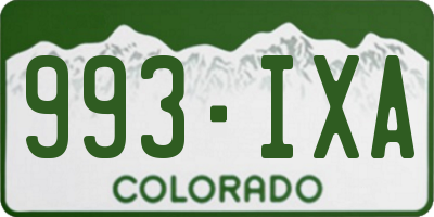 CO license plate 993IXA