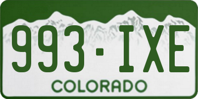 CO license plate 993IXE