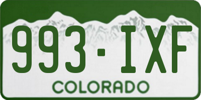 CO license plate 993IXF