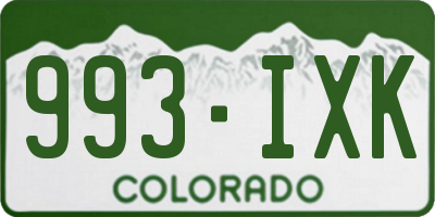 CO license plate 993IXK