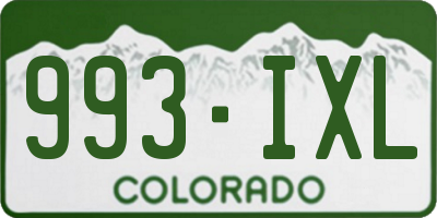 CO license plate 993IXL