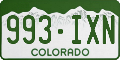 CO license plate 993IXN