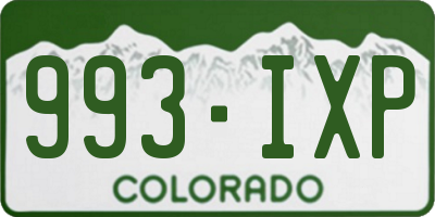 CO license plate 993IXP