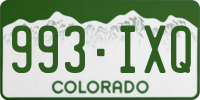 CO license plate 993IXQ