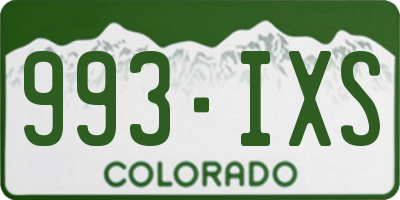 CO license plate 993IXS