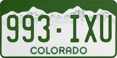 CO license plate 993IXU